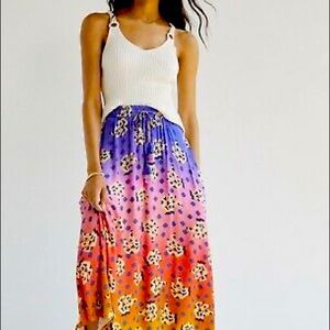 Anthropologie x Farm Rio Mariposa Maxi Skirt sz XS